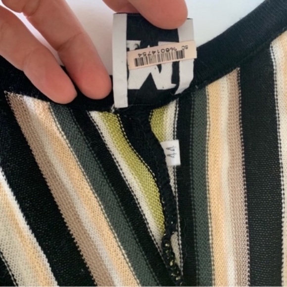 Missoni V-neck Empire Waist Dress in Green Cream and Black Vintage - Picture 6 of 9